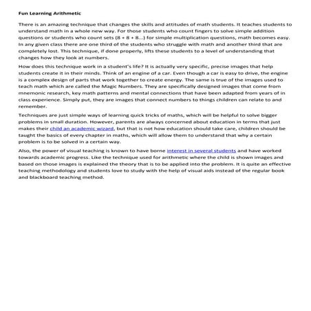 Fun learning arithmetic