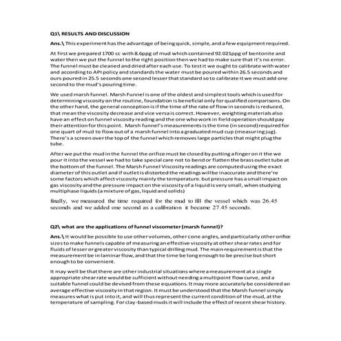 Funnel viscosity discussion by Muhammed Fuad Rashid