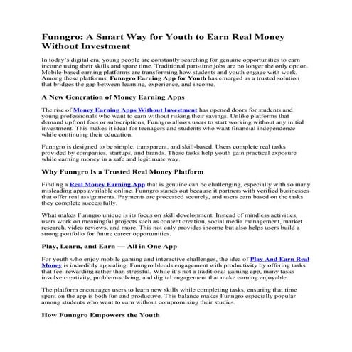 Funngro A Smart Way for Youth to Earn Real Money Without Investment...docx