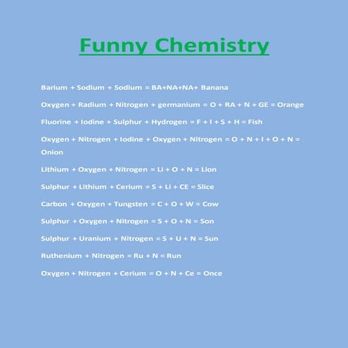 Funny chemistry | DOCX