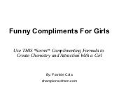 Funny Compliments For Girls - Use T...