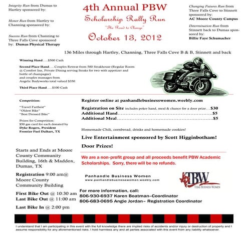 Bike Rally For Panhandle Business Women
