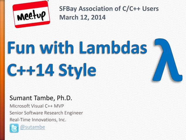 Fun with Lambdas: C++14 Style (part 1)