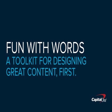 Fun With Words: A Toolkit for Designing Great Content, First