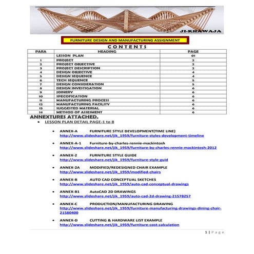 Furniture design and manufacturing 1