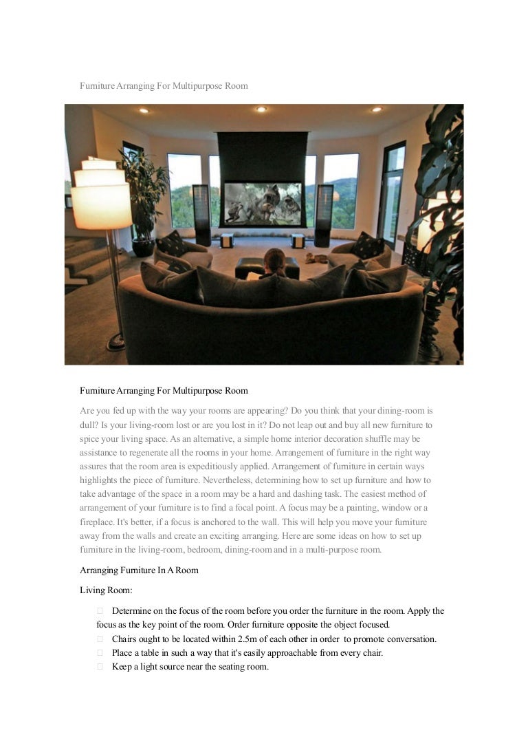 Furniture Arranging For Multipurpose Room