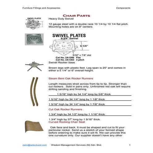 Furniture components