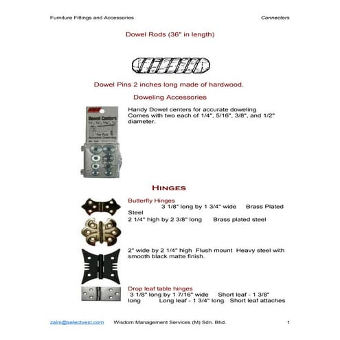 Furniture connectors