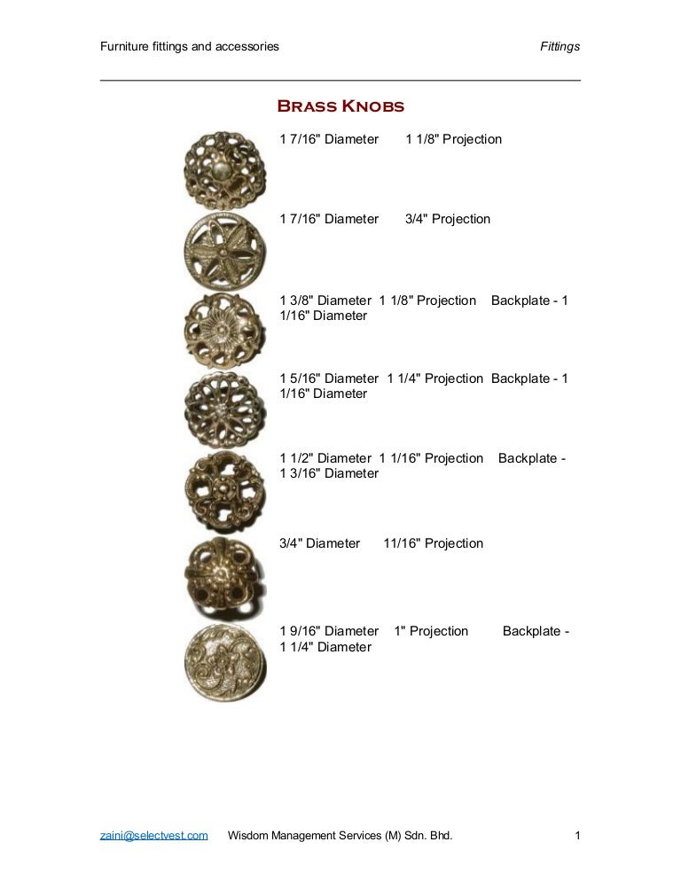 Furniture fittings accessories