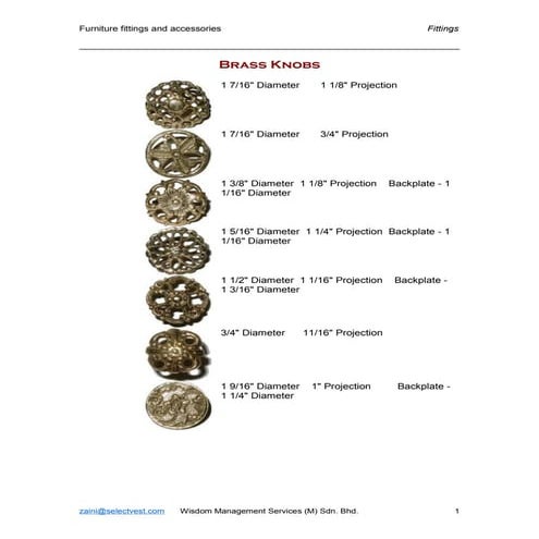 Furniture fittings accessories