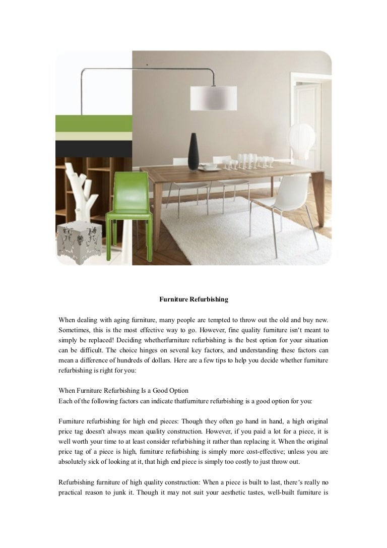 Furniture refurbishing