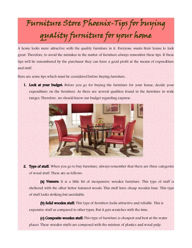 Furniture Store Phoenix Tips For Buying Quality Furniture For Your Ho