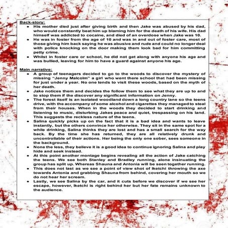 Further ideas for narrative