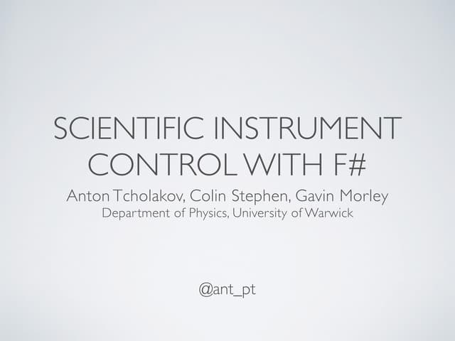 Scientific instrument control with F#