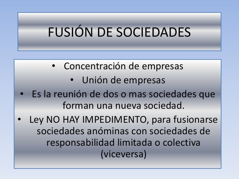 Fusión de sociedades