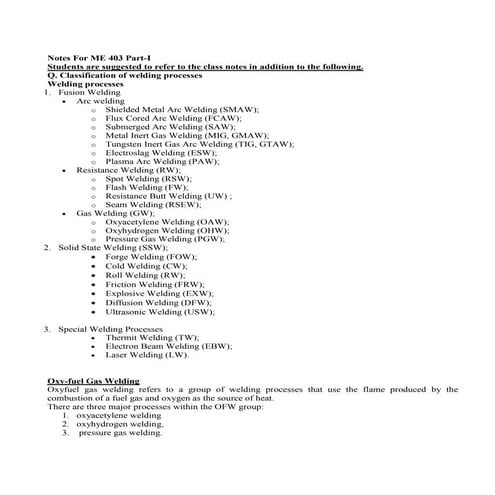 Wbut or MAKAUT welding notes