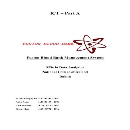 Fusion Blood Bank Management System Proposal