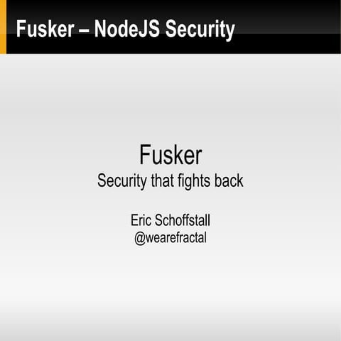 Fusker - A NodeJS Security Framework