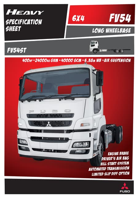 Fuso Heavy FV54ST Specification Sheet | PDF