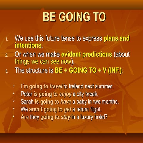 Fut. be going to vs will