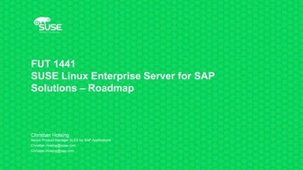 Fut1441  SUSE Linux Enterprise Server for SAP Solutions