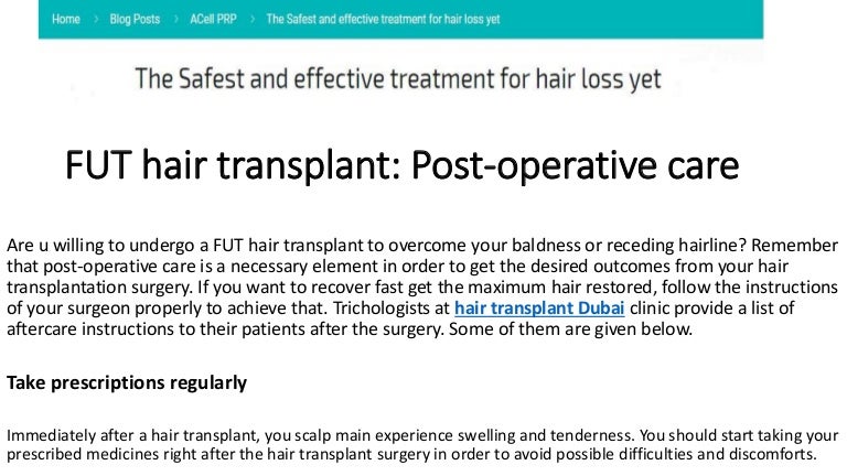Fut Hair Transplant Post Operative Care