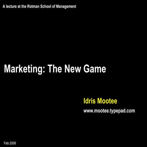 Future of Marketing MBA Lecture - Part One