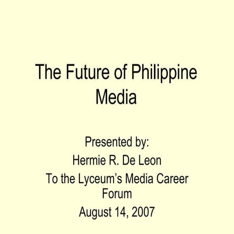 Future of Philippine Media