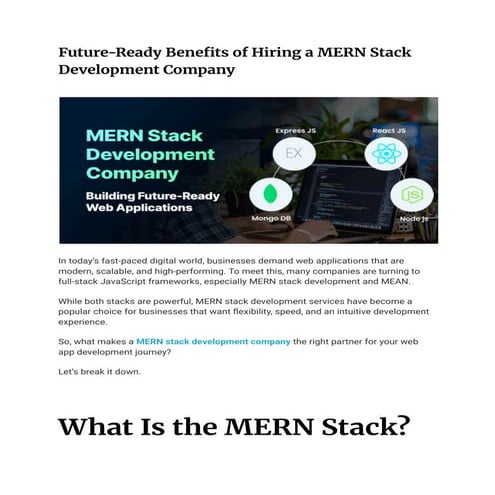 Unlock Scalable Growth with Expert MERN Stack Development
