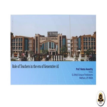 Role of Teacher in the era of Generative AI