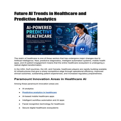 The Future of AI in Healthcare: Emerging Trends | PDF