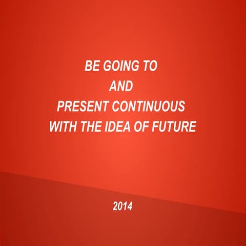 Future be going to and present continuous with the idea of future
