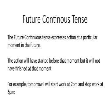 Future Continous Tense to learn english translation