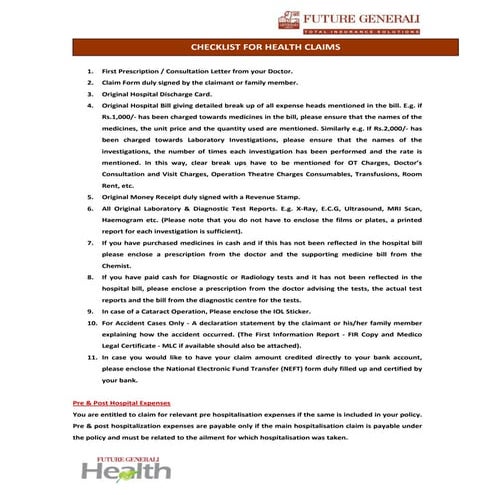 Claim submission check_list | PDF