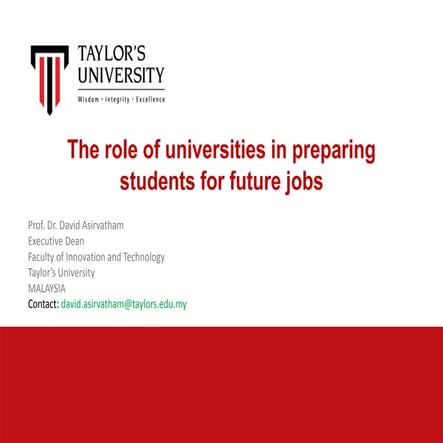 The role of universities in preparing students for future jobs