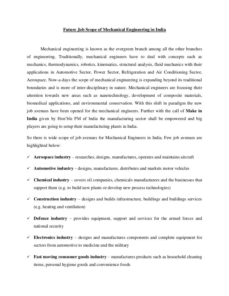 Future job scope of mechanical engineering