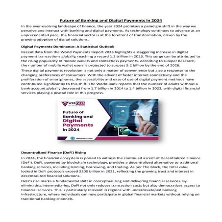 Future of Banking and Digital Payments in 2024?