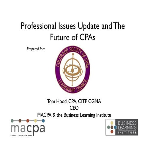 Future of CPAs, CFOs and Accounting  - COCPA Leadership Council