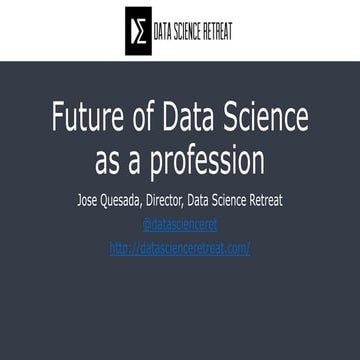 Future of data science as a profession