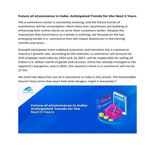 Future of eCommerce in India Anticipated Trends for the Next 5 Years