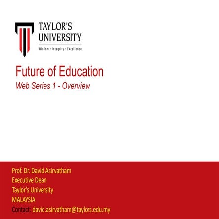 Post-Pandemic:  Future of Education