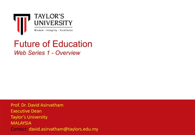 Post-Pandemic:  Future of Education