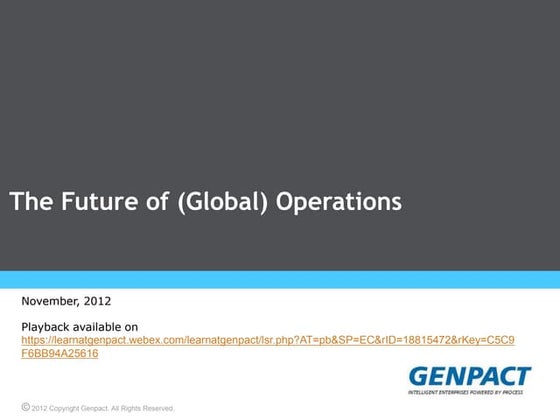 Future of global operations 