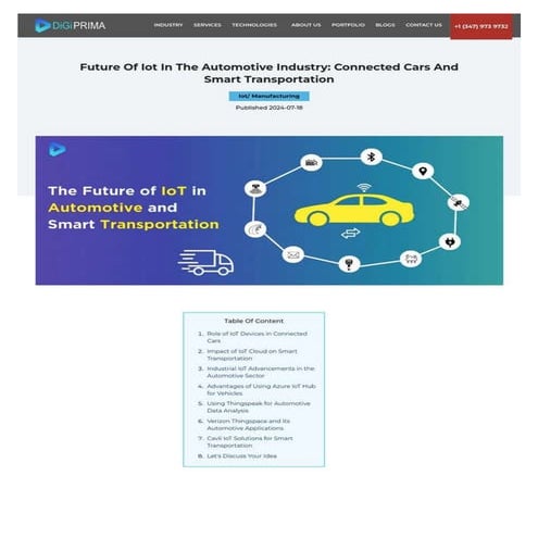 Future Of Iot In The Automotive Industry Connected Cars And Smart Transportation.pptx