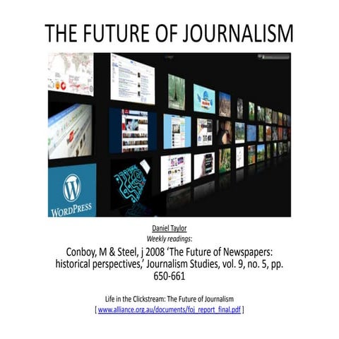 Future of journalism online & mobile media