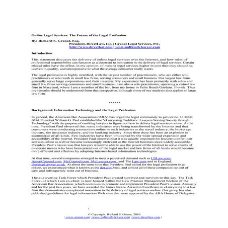 Future of the Legal Profession