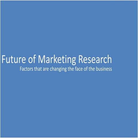 Future of marketing research