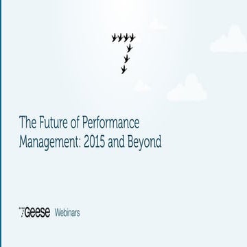 Future of Performance Management: 2015 and Beyond