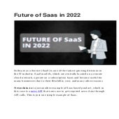 Future of saas in 2022