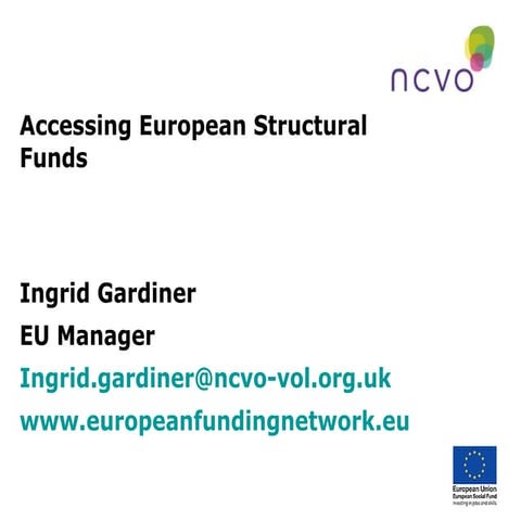 Accessing European structural funds